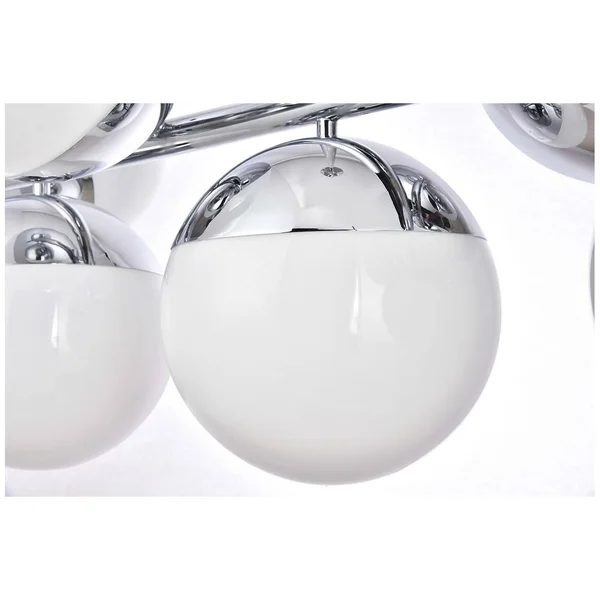 Elegant Eclipse 7-Light Chrome Pendant with Frosted White Glass LD6136C J16X9