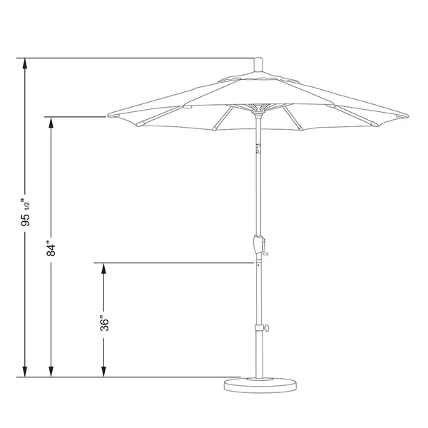 California Umbrella 7.5& Patio Umbrella in Navy Blue