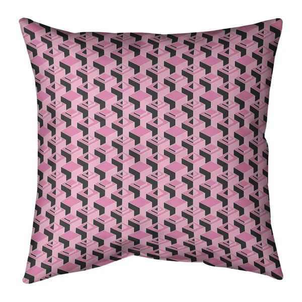 Porch & den Durell 3D Cube Pattern Throw Pillow - 18 x 18 - Violet - Linen
