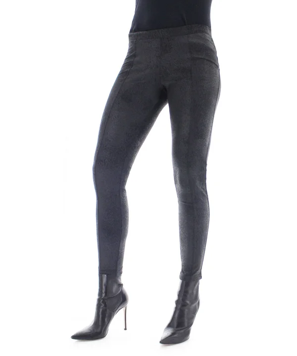 Memoi Women's Crackle Fashion Leggings - Black - Size S/M