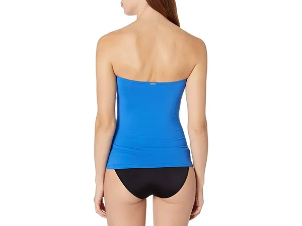 Anne Cole Twist Front Bandeau Tankini Top - Blueberry Small - Swimoutlet.com