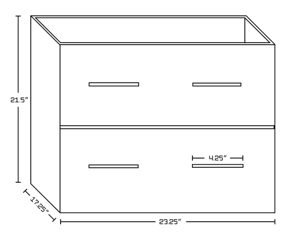 American Imaginations AI-18607 23.75-in. W Floor Mount White Vanity Set for 1 Hole Drilling