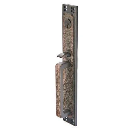 Emtek 4812ORUS10B Orb Knob 2-3/8x22 or 2-3/4x22 Backset Single Cylinder Arts & Craft Tubular Handleset Oil Rubbed Bronze Fin