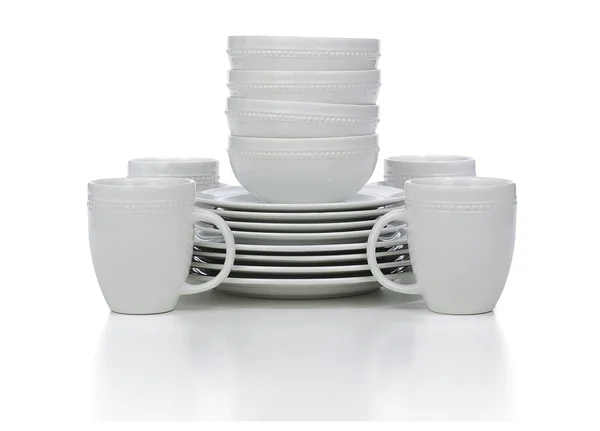 Threshold 16-Piece Round Beaded Dinnerware Set, White