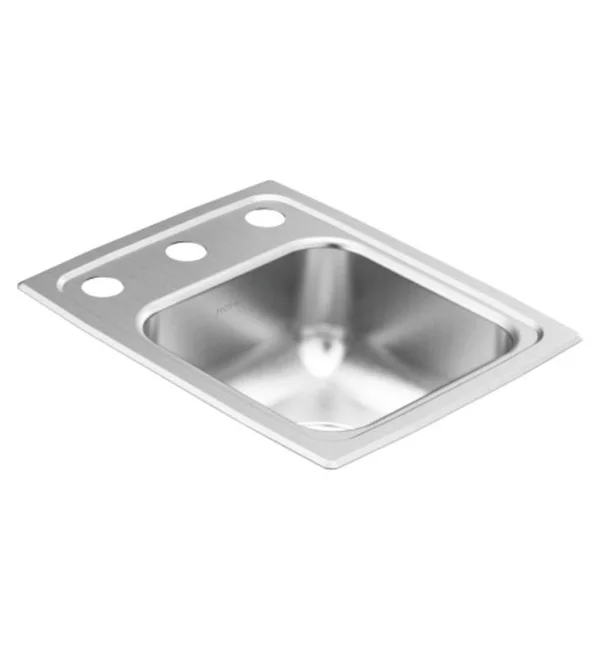 Moen GS181873 1800 Series 13x22x17x22 Stainless Steel 18 Gauge Single Bowl Drop in Sink