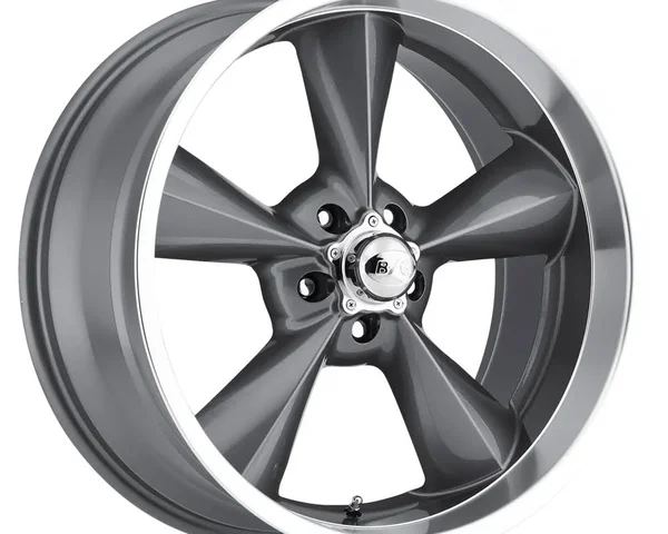 BG Rod Works Wheels Old School Wheel 15x8 5x120.65 0mm Gun Metal Machined Lip