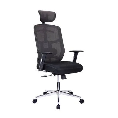 High Back Executive Mesh Office Chair with Arms, Lumbar Support and Chrome Base, Black Inbox Zero