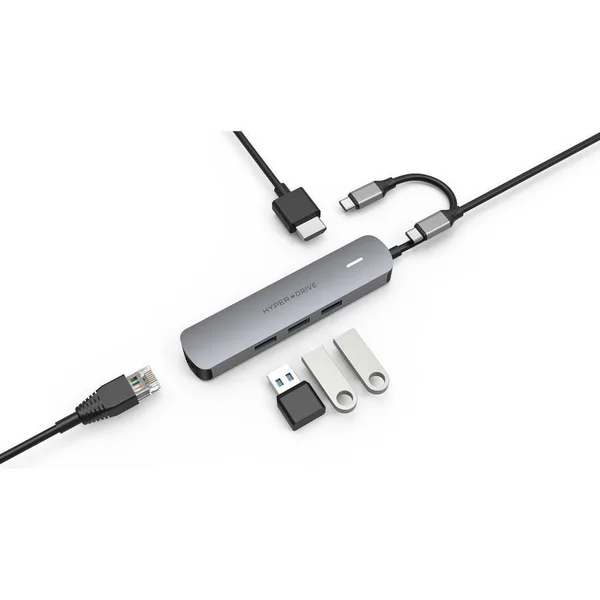 Hyper Drive 6 in 1 USB-C Hub with 4K HDMI Output One Size