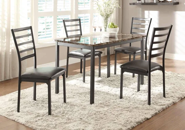 Homelegance Flannery Dining Table - Black Metal 5038-48