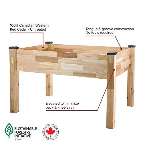 CedarCraft Outdoor Elevated Planter, Brown