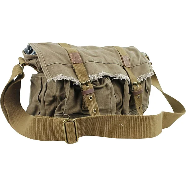 Vagabond Traveler Vintage Style Large Canvas Messenger Bag