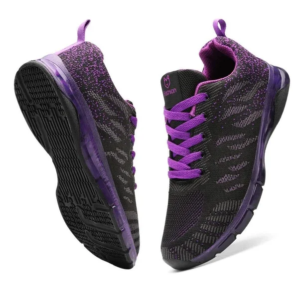 Omega Walk Comfortable Shoes for Women - Lightweight - Breathable - Stylish - Air CUSHION, Purple, US 9