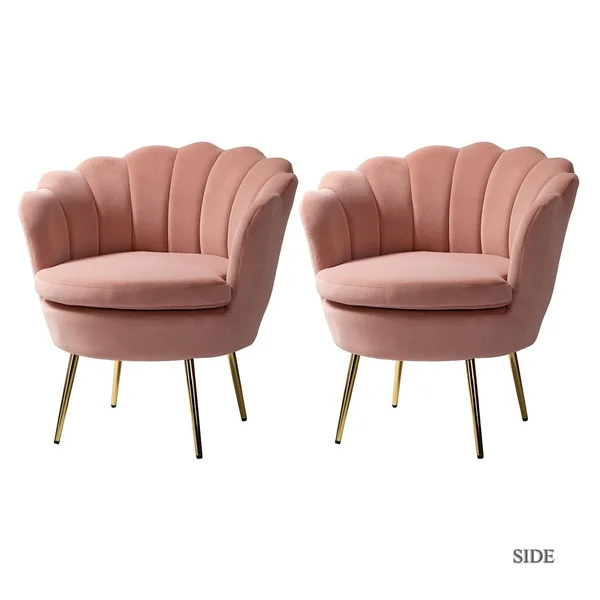 Gaitana Upholstered Barrel Chair with Tufted Back, Set of 2 - Mustard