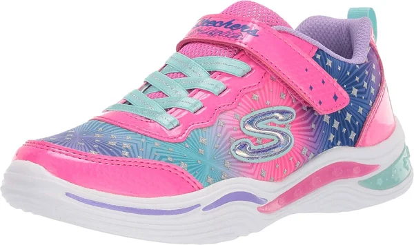 Skechers Girls& S Lights Power Petals Painted Daisy Sneaker