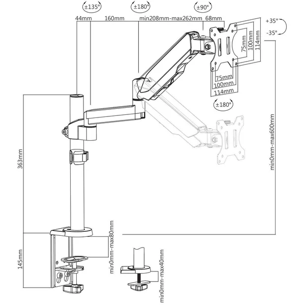 V7 - DM1TA-1N - Mounting kit for LCD display