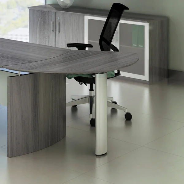 Mayline Medina Left Curved Desk Extension - Mocha