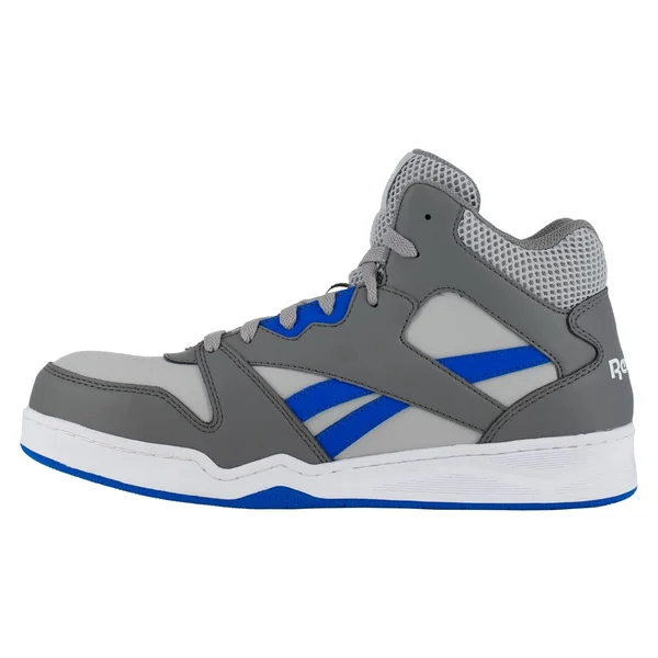 Reebok Work Men's BB4500 High Top - Static Dissipative - Composite Toe Sneaker Grey and Cobalt Blue - 15 Medium