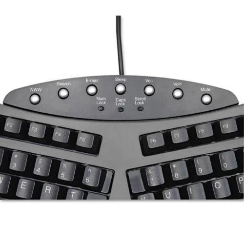 Fellowes Microban Split Design Keyboard, Black