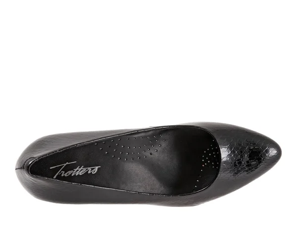 Trotters Women's Kari Pump, Size: 9, Black Snake Leather
