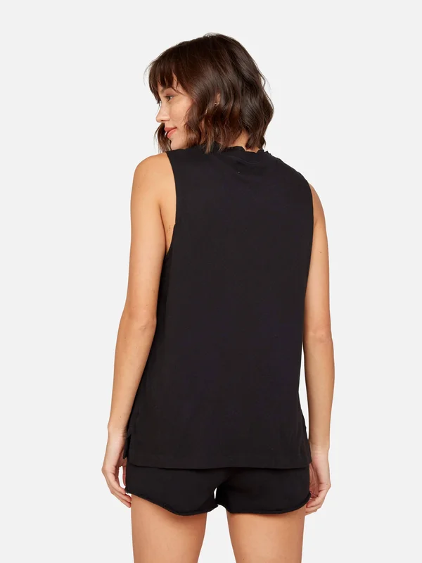 Organic Cotton Vintage Tank Jet Black - XL