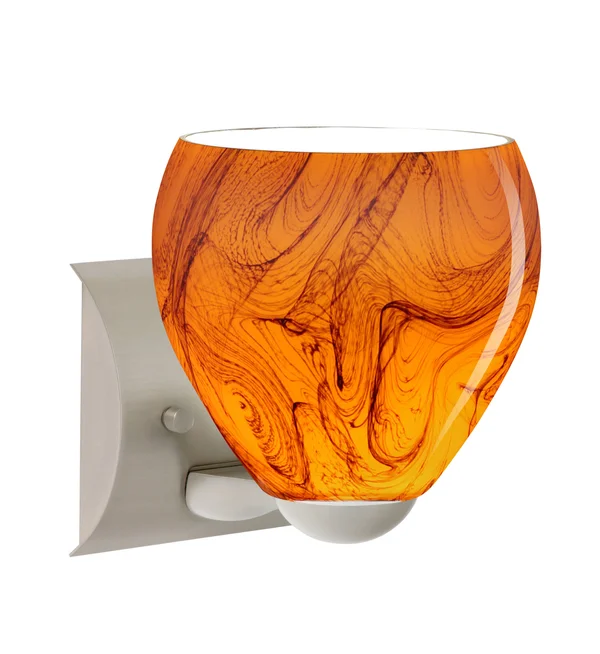 Besa Lighting 1WZ-4122HB-SN Bolla Wall Sconce, Satin Nickel