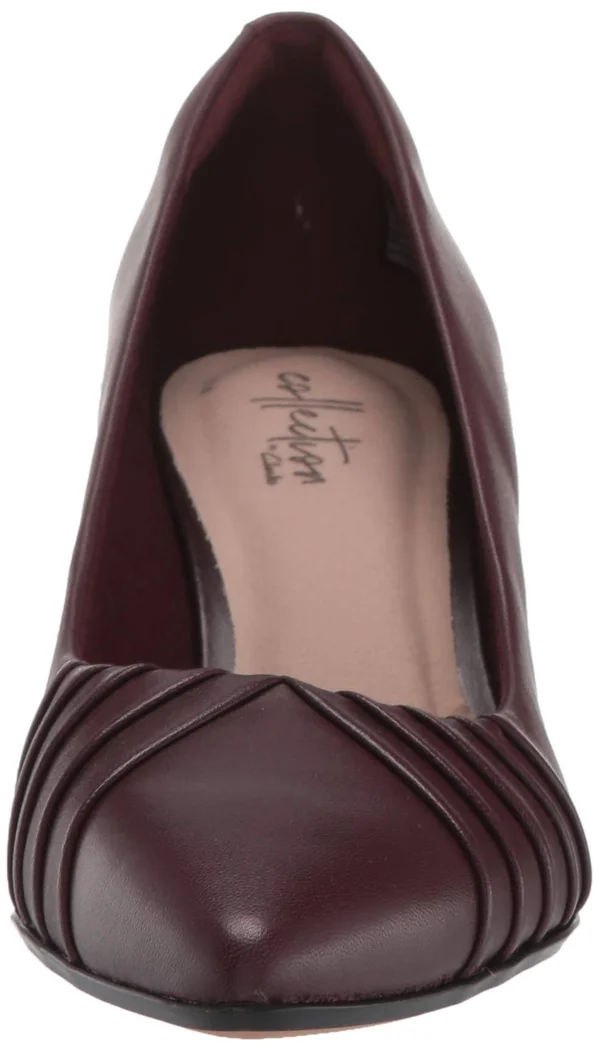 Clarks Women's Linvale Crown Pump Burgundy Leather 9.5