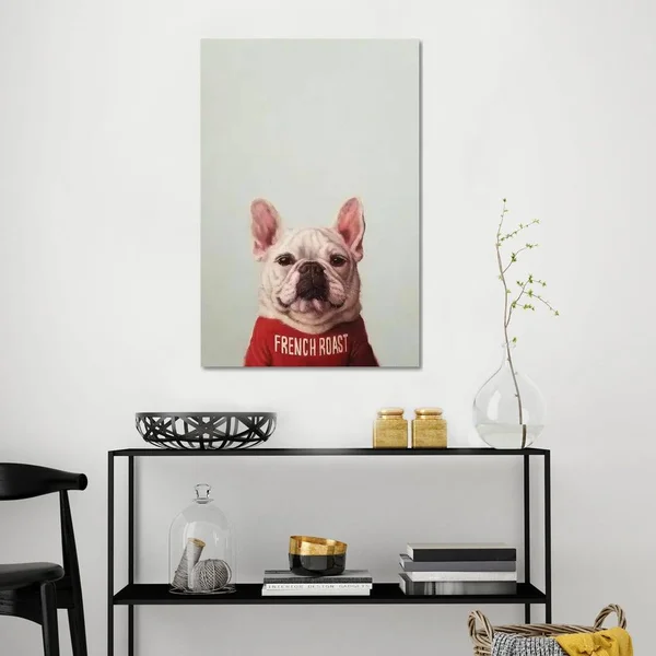 French Roast Canvas Artwork Print by Lucia Heffernan ( Animal Art > Dogs > French Bulldogs art)