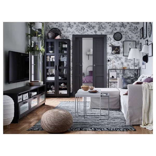 IKEA - BRIMNES Glass-Door Cabinet - Black, 31 1/2x74 3/4 10409871