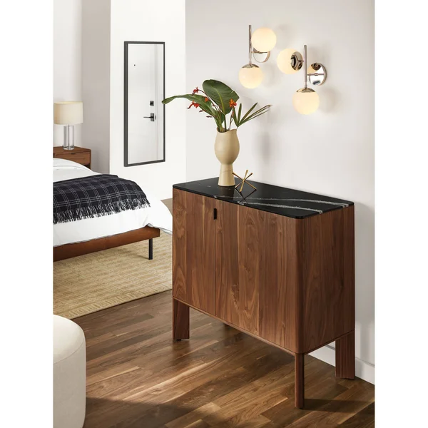 Room & Board, Modern Soho Mirror 1.5D 22W 56H in Ocean Blue
