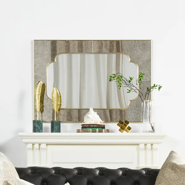 Jennifer Taylor Home Mage 39.5x22 Rectangular Antiqued Gold Mirror