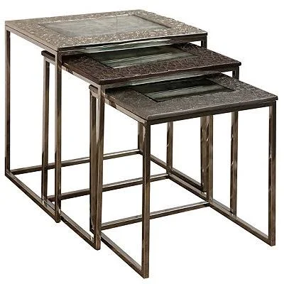 Kirkland's Gun Metal Nesting 3-Pc. Accent Table Set