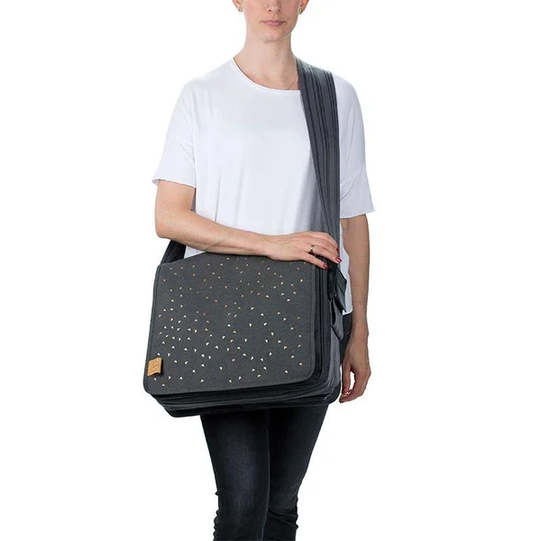 Lassig Casual Messenger Diaper Bag Triangle Dark Grey