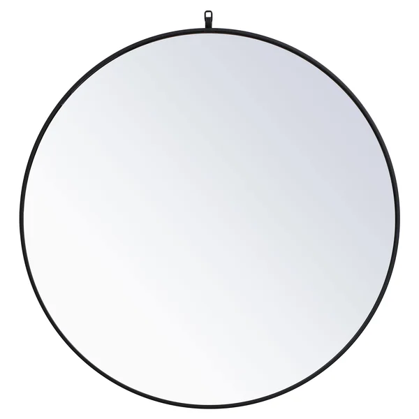 Elegant Decor MR4739BK 39 in. Metal Frame Round Mirror with Decorative Hook Black