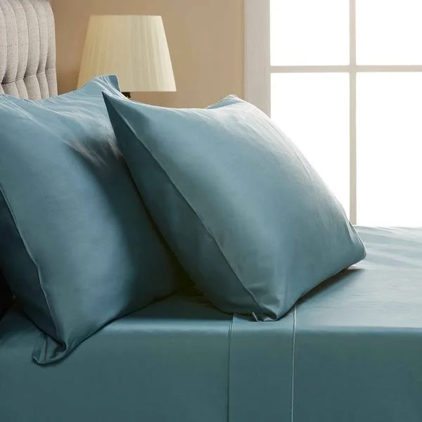 Hotel Style Egyptian Cotton 1000 Thread Count Bedding Sheet Set Collection - King, Teal Silk, 4-Piece Set