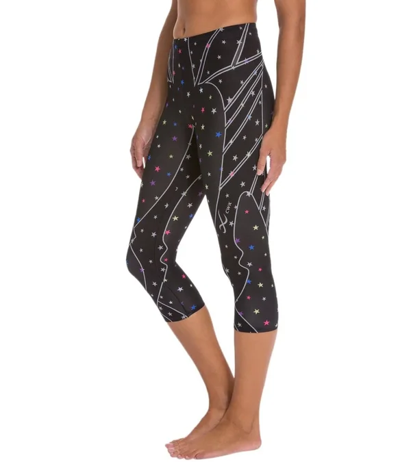 CW-X: Women's 3/4 Length Revolution Tights - Black/Multi Stars