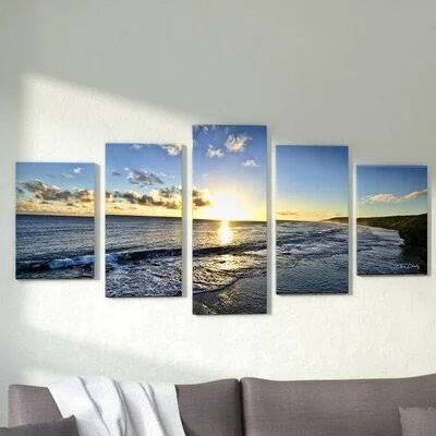 Day Break - 5 Piece Wrapped Canvas Print Set Beachcrest Home