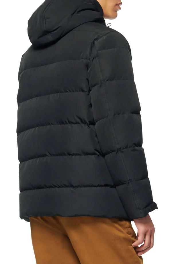 Andrew Marc Montrose Water Resistant Quilted Coat - Black - Large