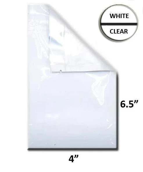 Vista White Clear Mylar Bag 1/4 Oz-7 Grams - 4 x 6.5x22 (250 - 20, 000 ct) 5, 000 Count - Mj Wholesale