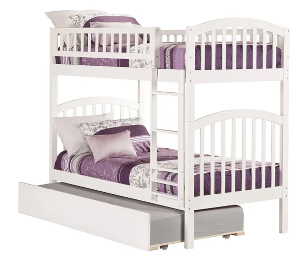 Atlantic Furniture Richland White Urban Trundle Twin Over Twin Bunk Bed