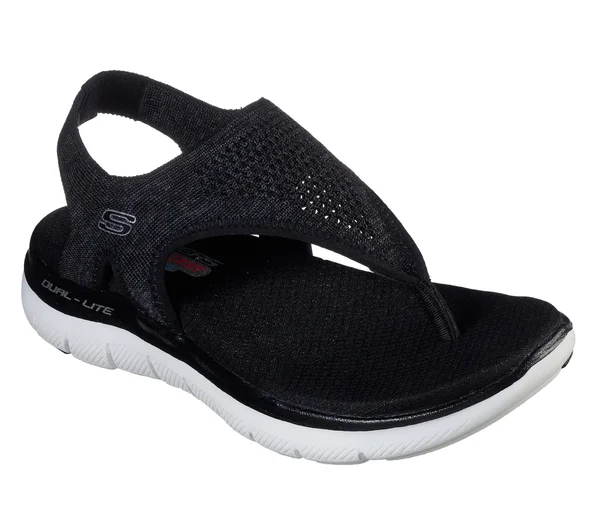 Skechers Women's Flex Appeal 2.0 - Spring Motion 2 Sandals, Black, 5.0