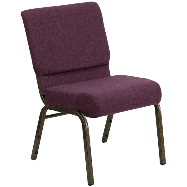 Flash Furniture 21 Church Chairs w/4 Seat and Gold Vein Frame - Plum, 20/Pack 20FCH2214GV005