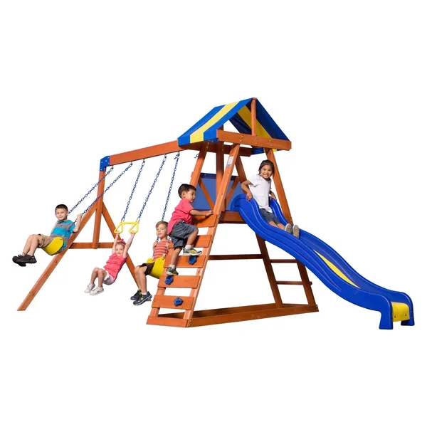 Backyard Discovery Dayton All Cedar Wood Playset Swing Set