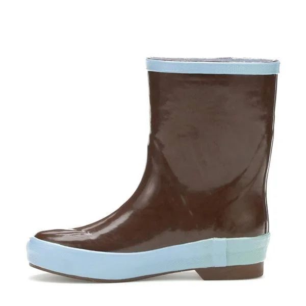 Salmon Sister Little Kid 8 in Legacy Boot by Xtratuf USA 100% Dry - in Chocolate with Whale Print, Rubber/Neoprene