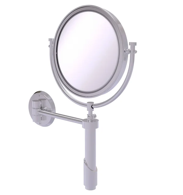 Allied Brass Tribecca Collection Wall Mounted Make-Up Mirror 8-in Diameter with 2x Magnification - Satin Chrome