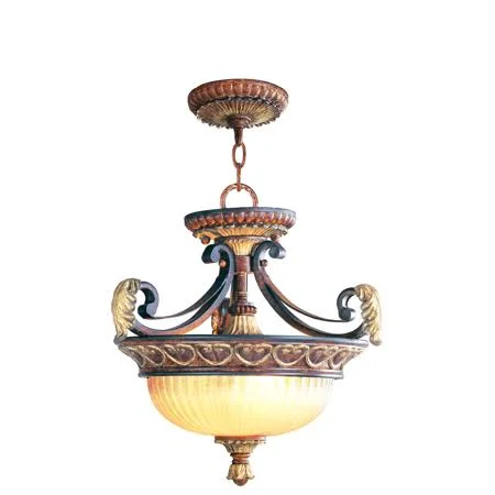 Verona Bronze with Aged Gold Leaf Accents Tone Finish Pendants Medium Type 15 inch Long 2 Light Fixture, Size: 0.5 in RL-6758