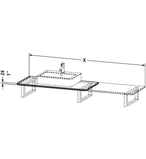 Duravit XL025F01414 X-Large 47 1/4x22 Single Console Bathroom Vanity for Back to Wall - Terra (decor)