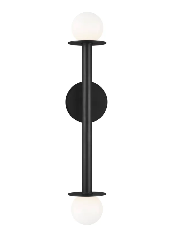 Generation Lighting-KWL1012MBK-Nodes - 2 Light Wall Sconce Midnight