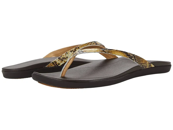 Olukai Ho&opio Leather Women's Sandals Tan/Mo&o : 8 B - Medium