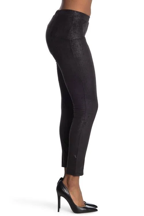 Memoi Women's Crackle Fashion Leggings - Black - Size S/M