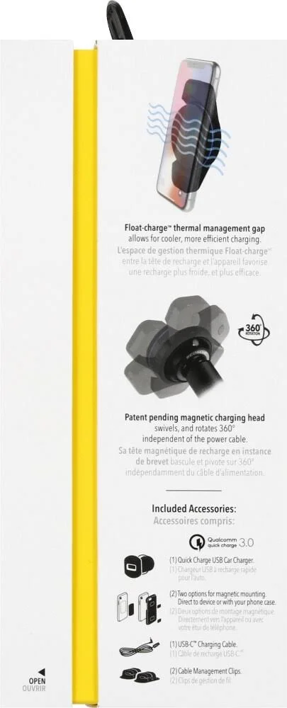 Scosche MagicMount Charge3 Qi Wireless Magnetic Dash Mcqd-xtet